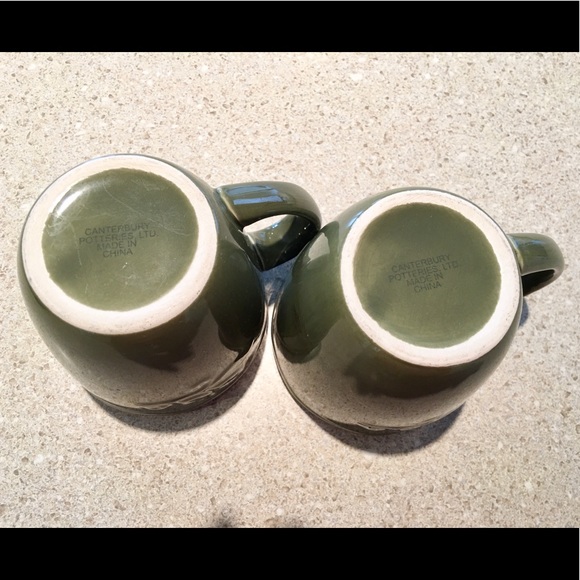 Canterbury Potteries Olive Green Twin Pack Mugs - Picture 5 of 6